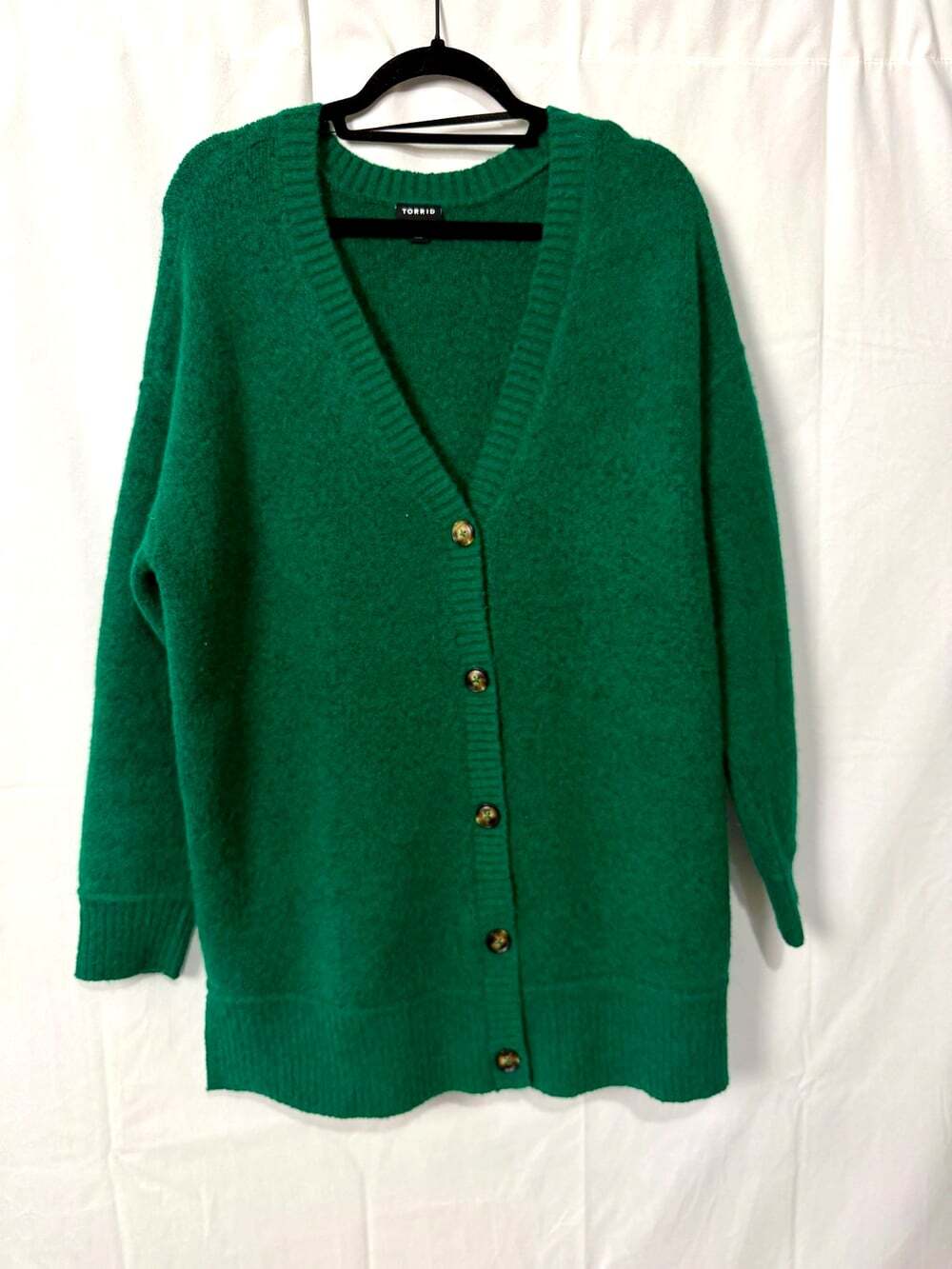 Torrid Green V-Neck Soft Button Up Cardigan Sweater Plus Size Oversized Sz 00
